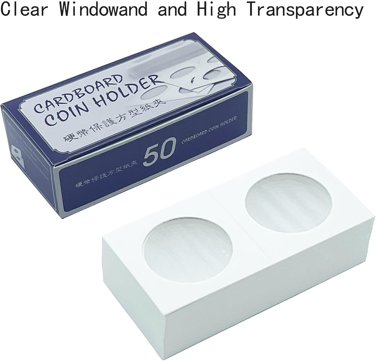 200 PCS Premium Cardboard Coin Flips 2 x 2 inch Coin Collection Supplies for Large Dollar, Mylar Coin Flips Coin Holders for Collectors (Large Dollar Coin Flips)