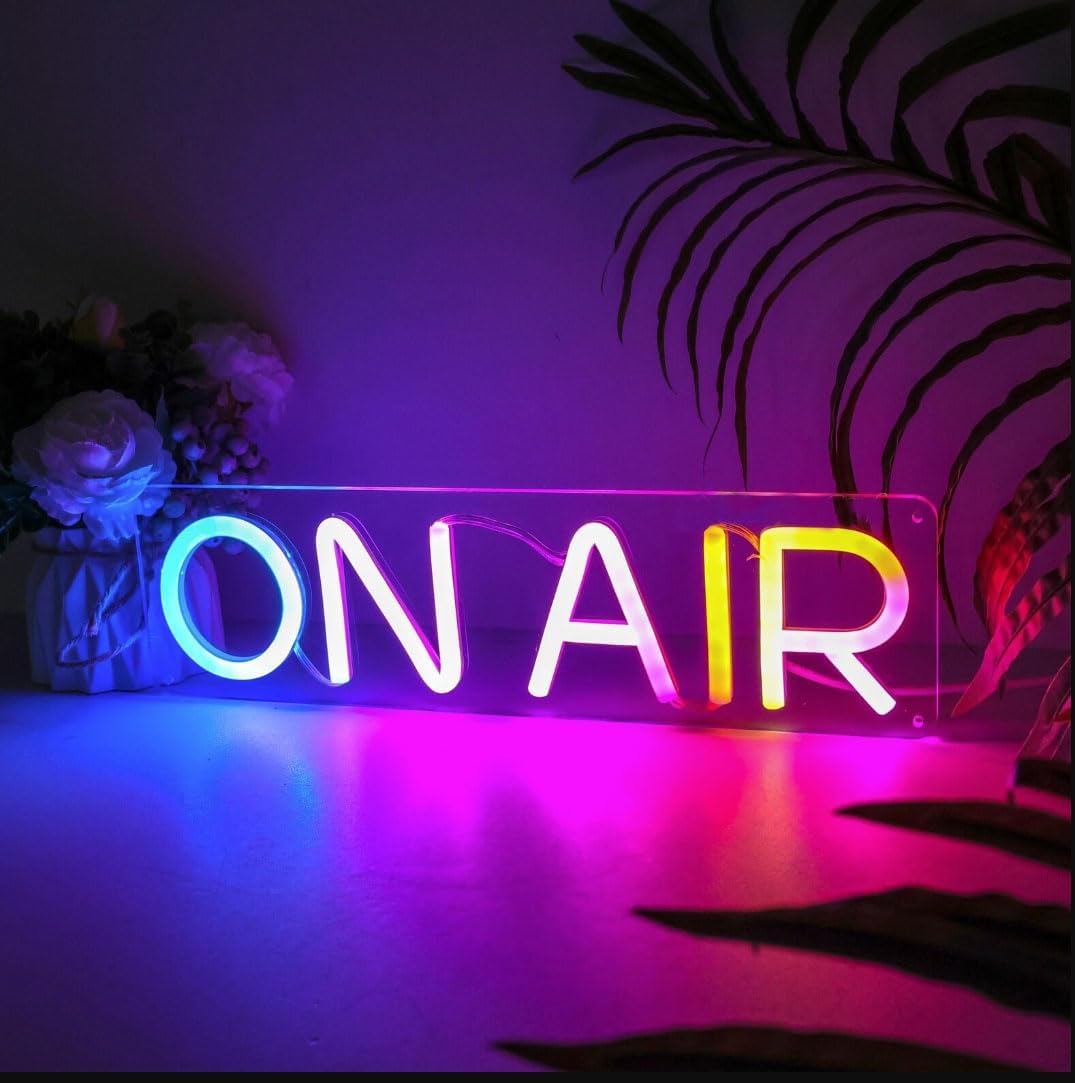 Ulalaza Smart RGB & Color Flow Effect Better On air LED Neon Sign with Remote & App Control Music Sync Timer Setting Acrylic Light for Wall Party Décor Bedroom Bar Wedding Home Birthday USB Powered