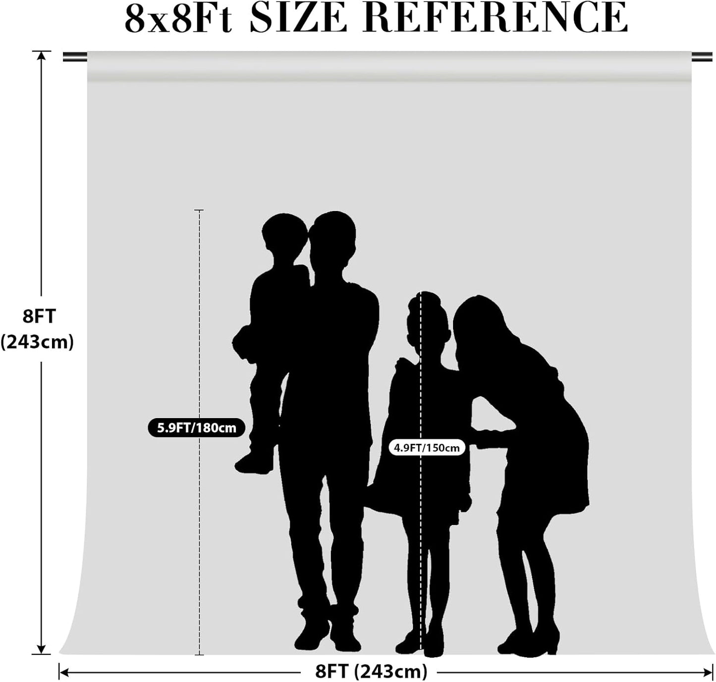 Eternal Beauty Silver Sequin Backdrop, 8x8 Ft Glitter Background Curtains for Shimmer Photography Party Wedding Birthday Back Drop Decor