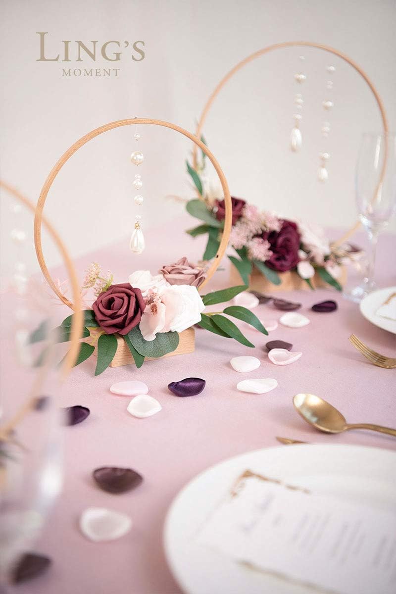 Ling's Moment Rose Petals, Silk Flower Petals for Wedding/Aisle/Flower Girl Baskets/Table Centerpiece Décor,etc.Purple Plum White 200pcs