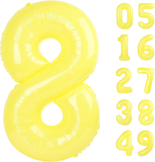 Macaron Yellow Number Balloon 8