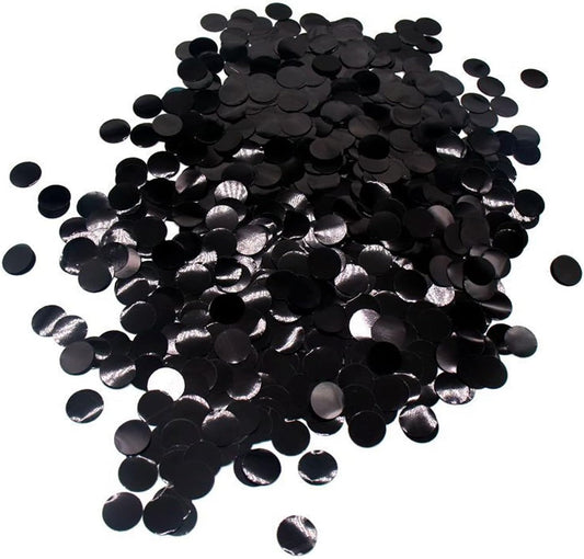 Black Foil Confetti,Round Dots Glitter Table Confetti,Sparkling for Party Decorations(1.76 OZ)