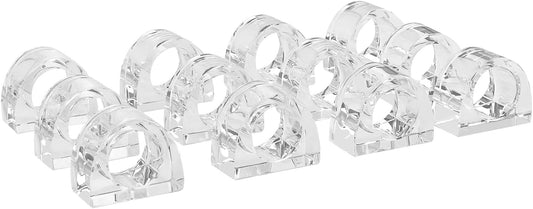 Crystal Napkin Rings, Elegant Dining Table Holders for Formal & Casual Dining, Wedding Reception, Holiday Table Setting, 12 Pack