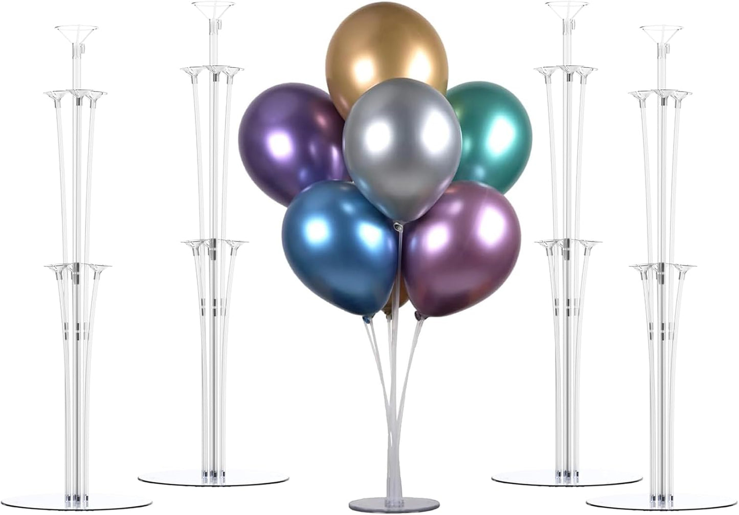 LANGXUN 28" Height Table Balloon Stand Kit for Birthday Party Wedding Decorations, Balloons Arch Kit for Graduation Party and Christmas Balloon Decorations (4 Pack)