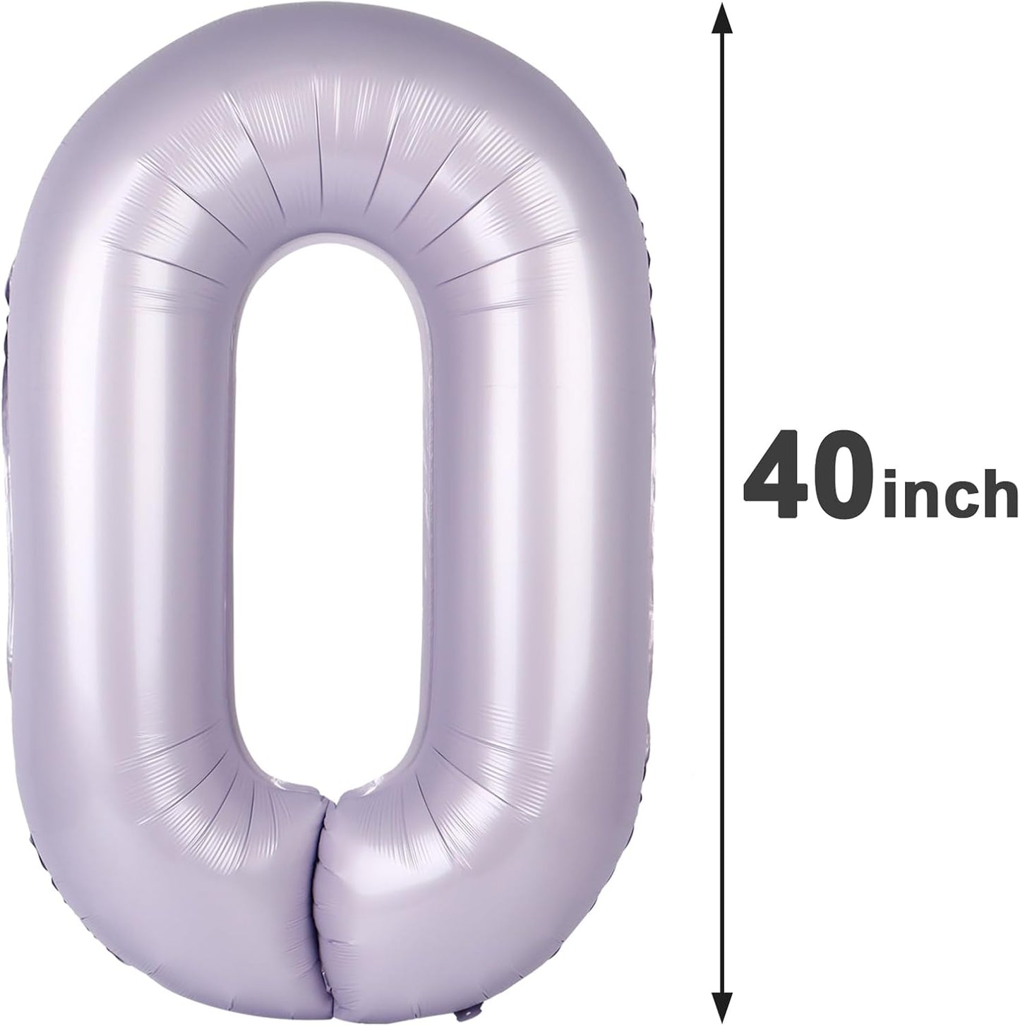 Lavender Helium Number Balloon 40 Inch, Giant Foil Lilac Number 0 Birthday Balloons, Large Numbers 10 20 30 40 50 60 70 80 90 100 2026, Party Celebration Supplies Decorations