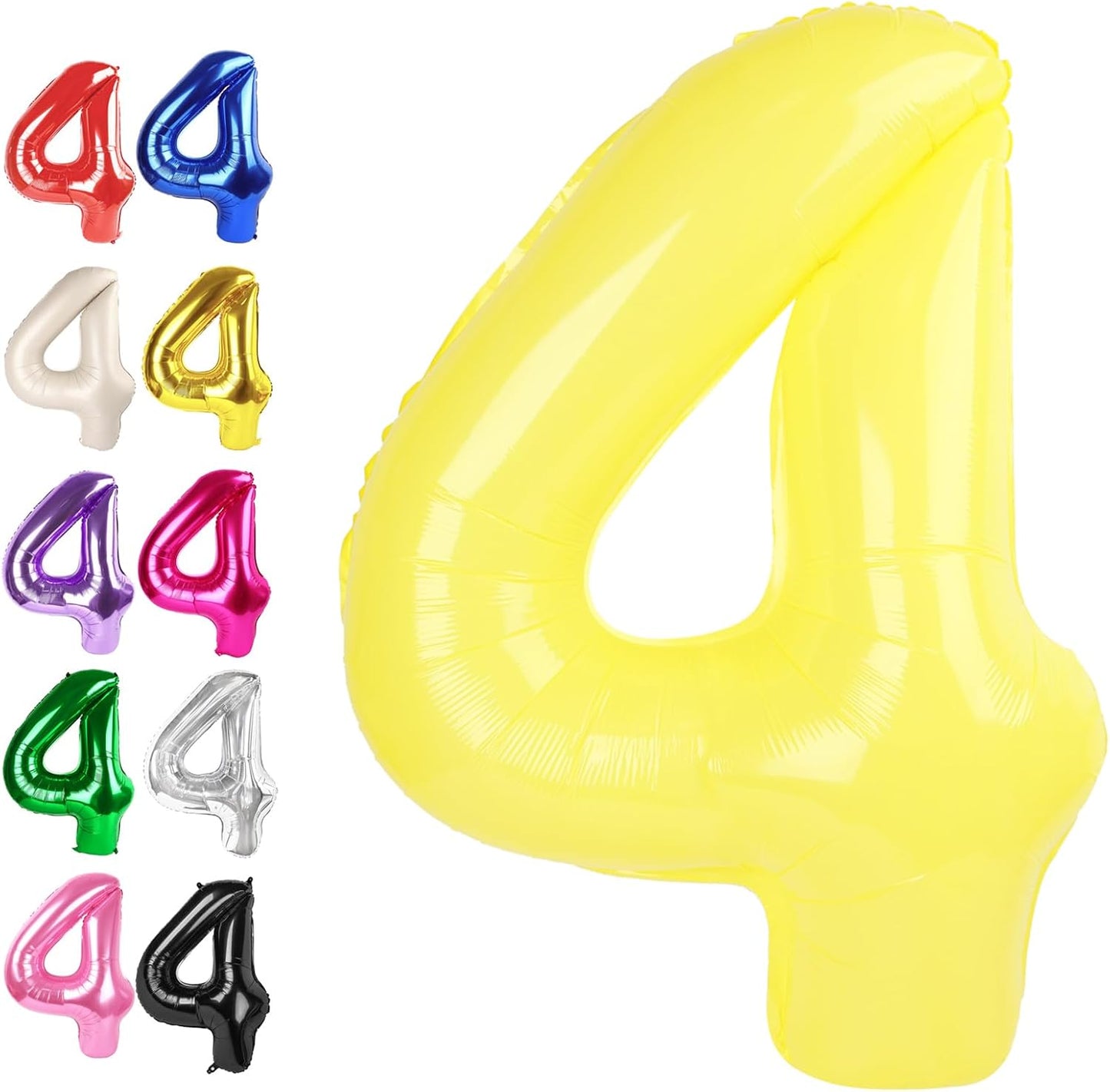 Number Balloon 4 Yellow Macaron