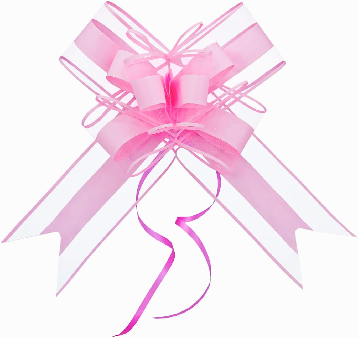 WEWILUCK Pink Pull Bows for Presents - Large Gift Bows for Gift Baskets, Flower Paper Wrapping, Ideal for Women, Party, Valentines Day, and More(8 inches, 10PCS)