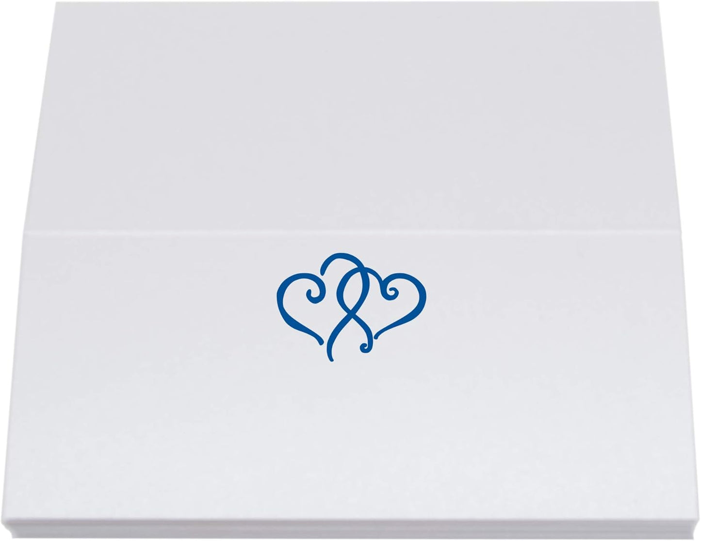 Linked Hearts Place Cards, Royal Blue (Choose Color), Set of 150, Pre-cut and Scored - Wedding, Party, Dinner, and Special Events - Made in the USA