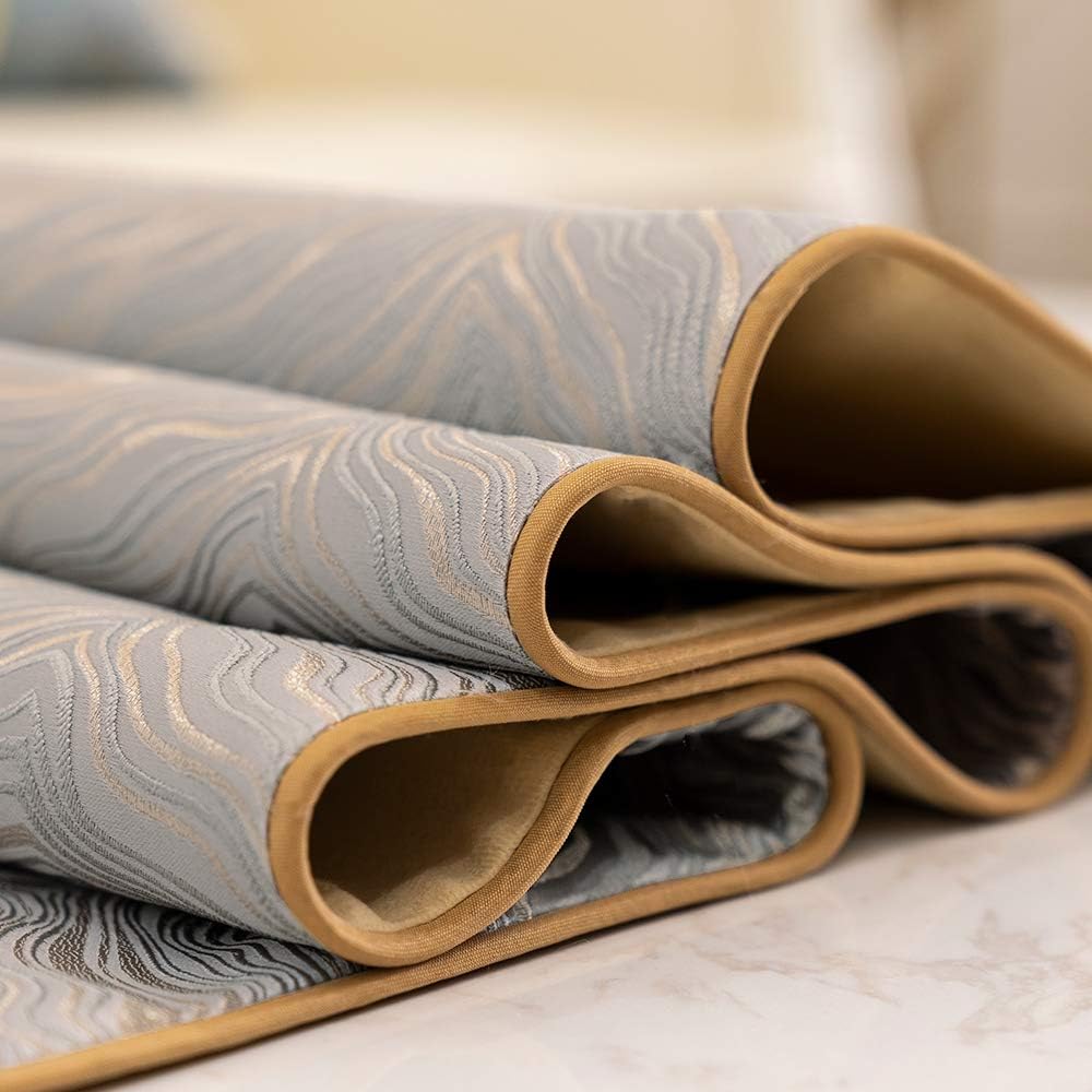 Avigers 12 x 72 Inch Decorative Luxury Abstract Striped Silver Gray Table Runners with Tassels for Home Living Room Bedroom Art Decor Wedding