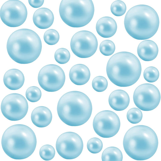 300Pcs Pearl Vase Filler, Lightblue No Hole Faux Pearl Beads for Centerpieces Vases, Candle Centerpieces, Wedding Birthday Party Home Decor 8/10/14/20mm