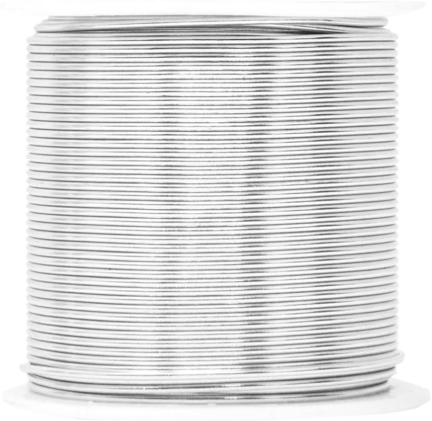 Mandala Crafts 18 Gauge Anodized Aluminum Craft Wire for Jewelry Making - 450 FT Colored Flexible Silver Copper Black Pink Ice Blue Red Wire - Bendable for Bonsai Armature Crafting Sculpting