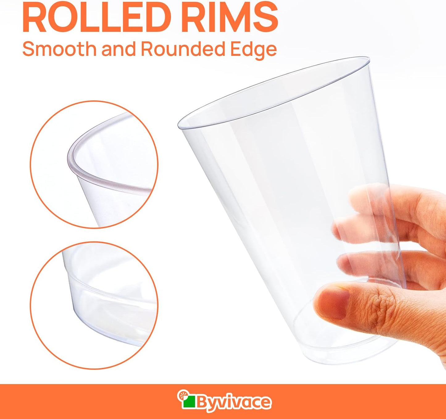 100Counts 12 OZ. Hard Plastic Cups Fancy Disposable Cups for Party, 12 Ounce Clear Elegant Wedding Cups Disposable Wine Glasses for Parties