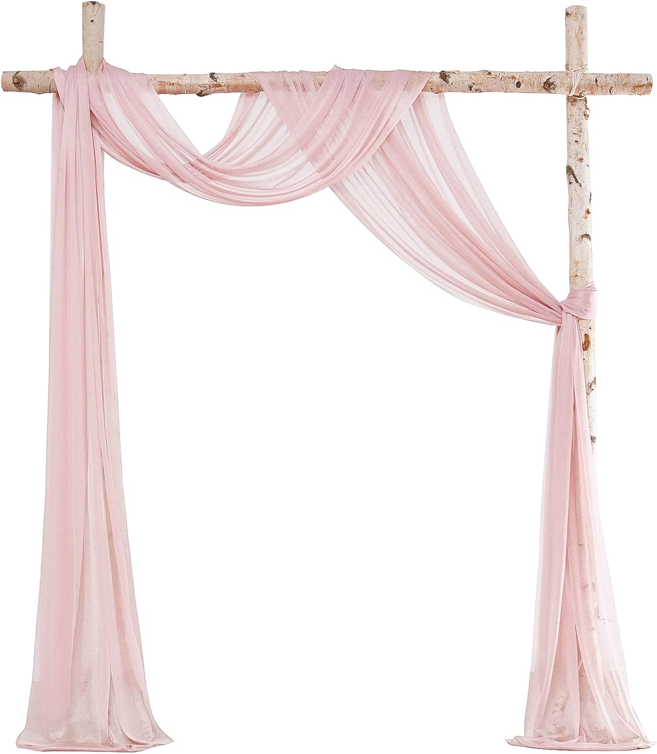 Floroom Wedding Arch Draping Fabric 2 Panels 20Ft Dusty Rose Chiffon Fabric Drapes Arbor Drapery Wedding Ceremony Reception Swag Decorations