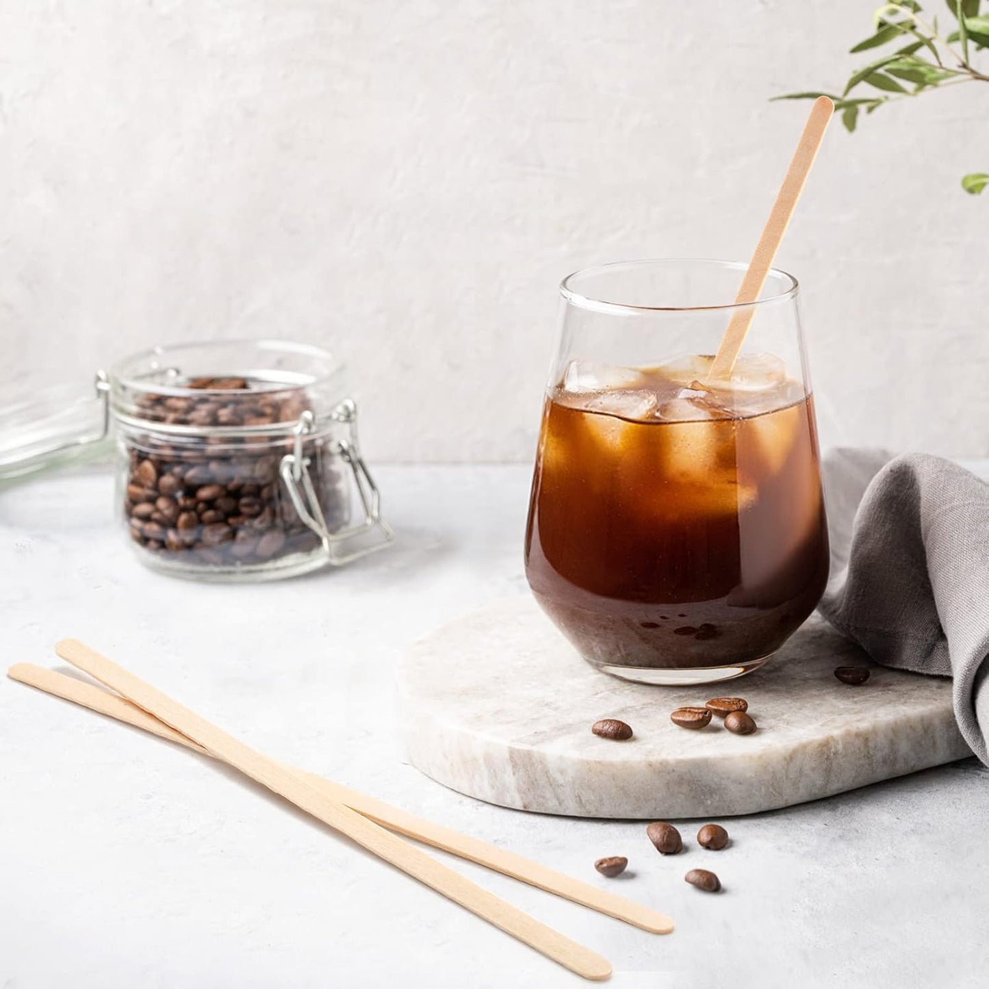 Hedume 1500 Pack Wooden Coffee Stirrers, 7" Disposable Stir Sticks, BPA Free Biodegradable Round-End Beverage Stirrers, Natural Birch Wood Wooden Stir Sticks for Coffee & Cocktail