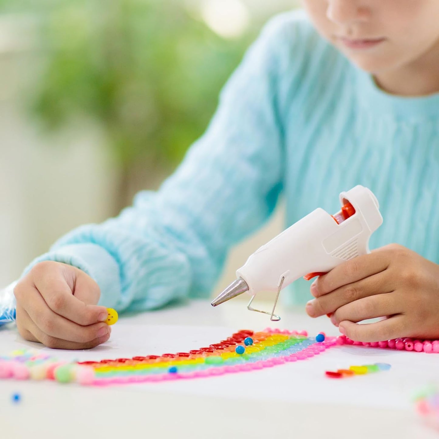 HARFINGTON 10pcs Hot Glue Sticks 0.43" Dia x 7.87" Long EVA Mini Hot Melt Adhesive Glue Stick for Hot Melt Gun Wood Plastic Glass Flowers Fabrics Foam, Blue