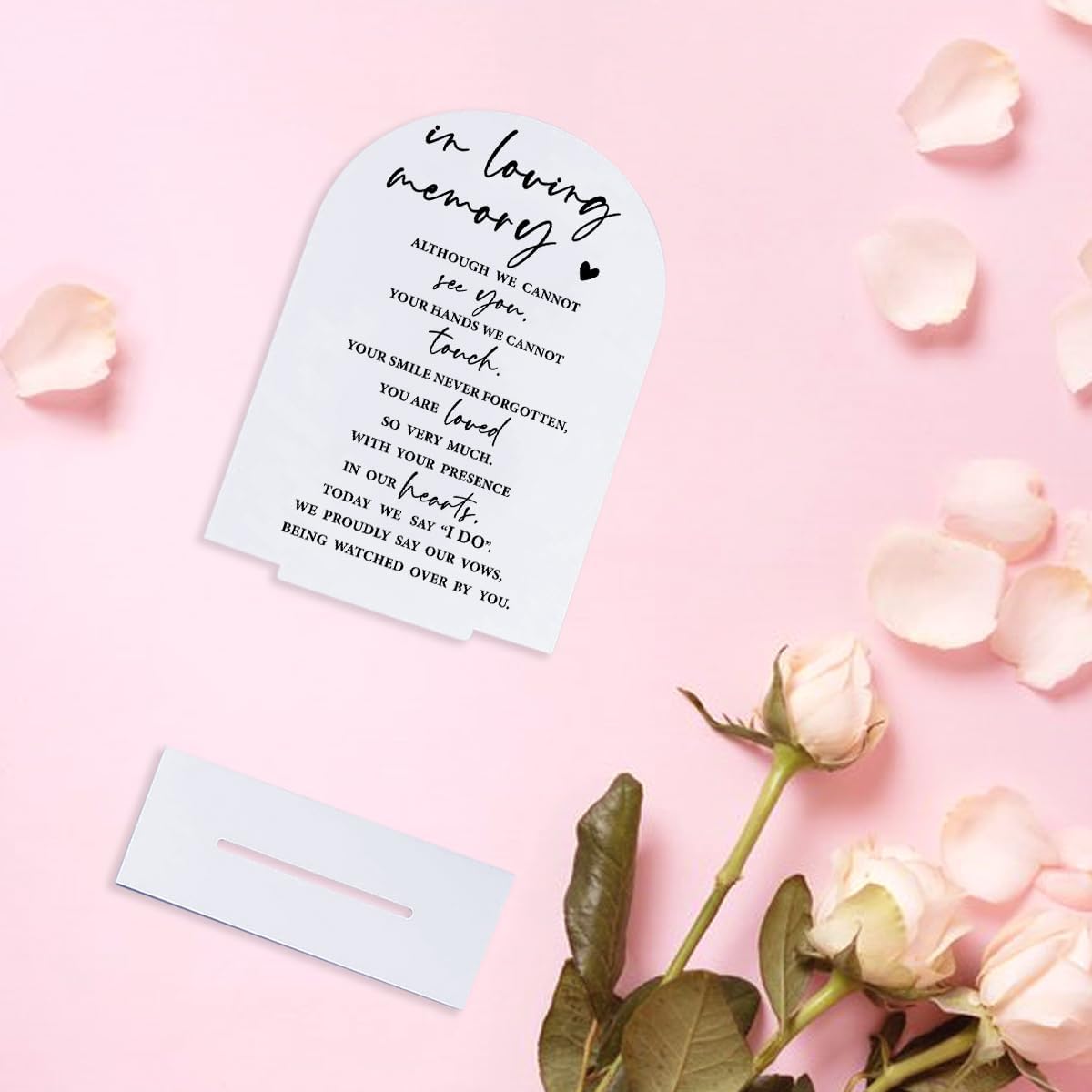 Wedding Memorial Sign Rustic Wedding White Acrylic Gift Table Sign for Ceremony and Reception, Acrylic Memorial Signs Gifts for Marriage Reception Signs