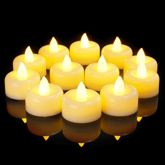 Amagic 12/24/50/100/150 Pack Flameless LED Tea Lights Candles Battery Operated, Electric Fake Tealight Candles for Votive, Halloween, Christmas, Home Decor, Wedding, Table Decor
