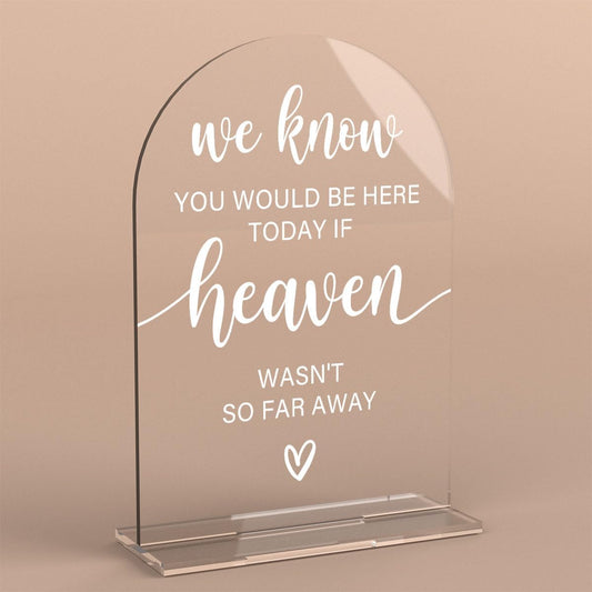 Acrylic Sign, Reception Table Decoration, We Know You Would be Here Today Sign for Ceremony, Modern Font Table Signs, Acrylic Tables Top Signs for Ceremony and Reception (Clear)
