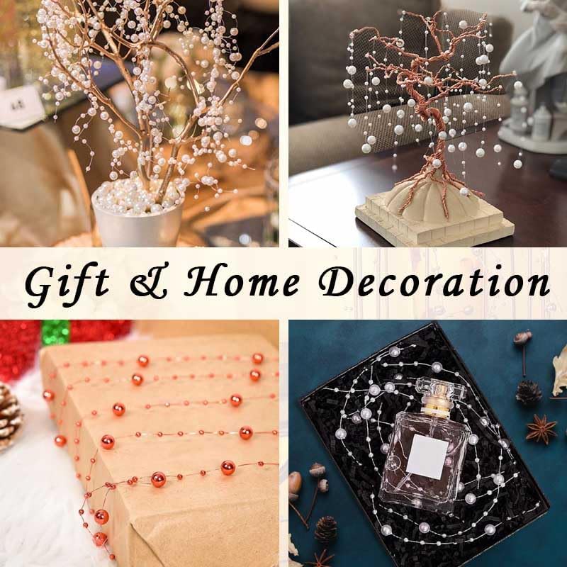 50pcs Pearls String Beads of Pearls, 10+5mm Red Artificial Pearl String for Floating Candles Centerpieces, Vase Filler, Wedding Centerpiece Christmas Party Decor