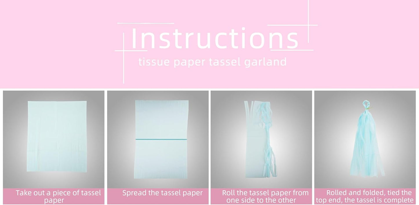Gender Reveal Decorations Blue Pink - 15pcs Tissue Paper Tassel Garland Baby Gender Reveal Party Supplies Gender Reveal Theme Decor Gold Birthday Hanging Decor Ideas HongTongTong