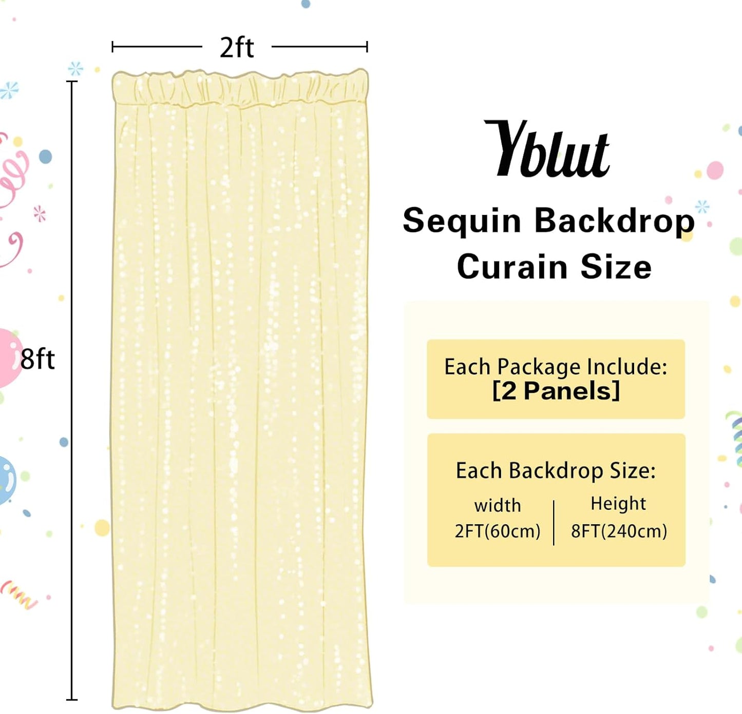 Mint Green Sequin Backdrop Curtain 2 Pieces 2FTx8FT Glitter Photography Backdrop for Party Wedding Birthday Christmas Decorations