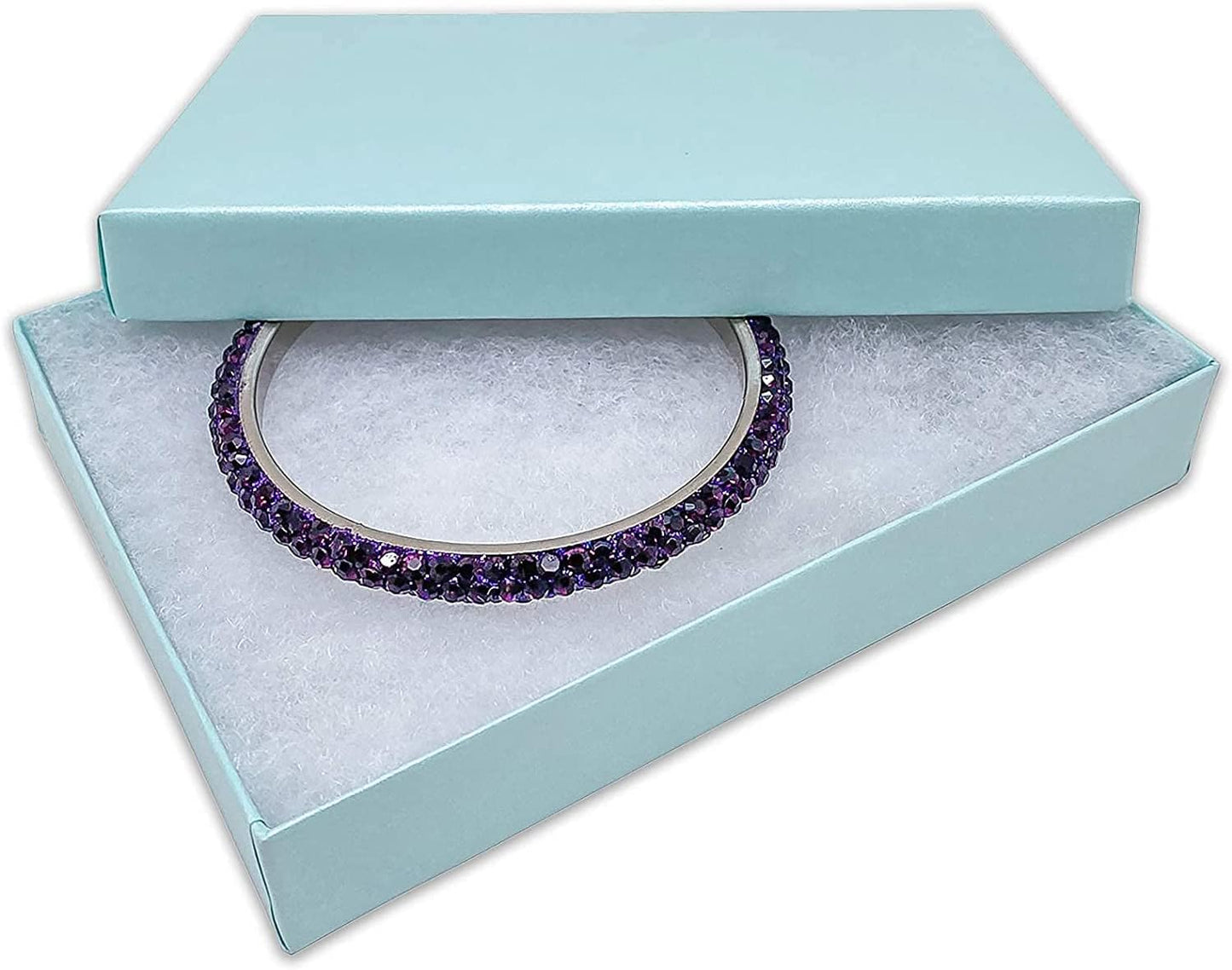 TheDisplayGuys - 25-Pack #53 Kraft Paper Cardboard Gift Boxes/Jewelry Cases w. Cotton Padding & Lid - Pearl Teal - (5.4" x 3.9" x 1.0")