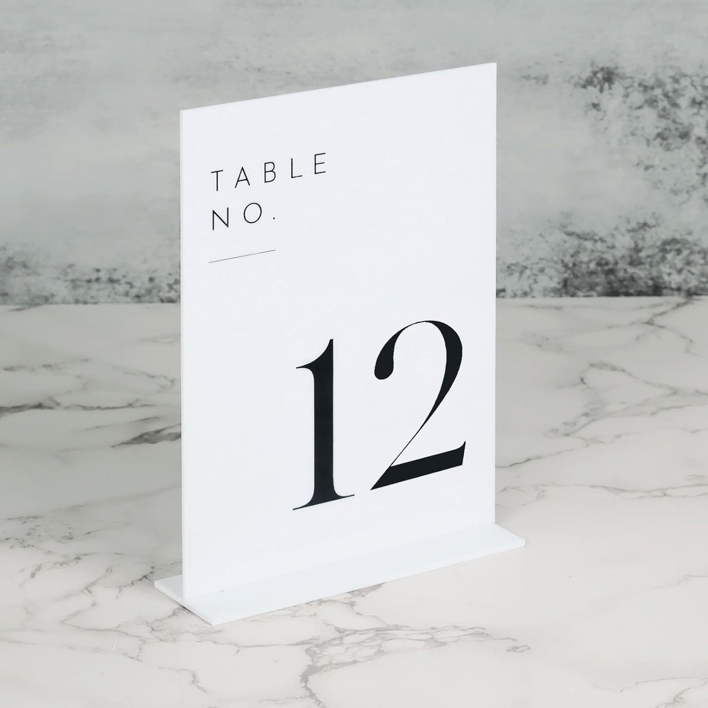 JINMURY White Wedding Table Numbers 1-15 with Stands, 5"x7" White Acrylic Table Numbers, Perfect for Wedding Reception, Party, Anniversary, Event
