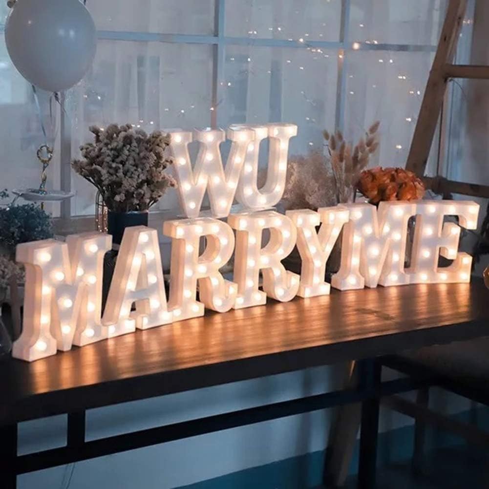 MUMUXI Marquee Light Up Letters Battery Powered LED Alphabet Lights for Party Wedding Birthday Christmas Home Bar Decoration Lighted Sign (A)