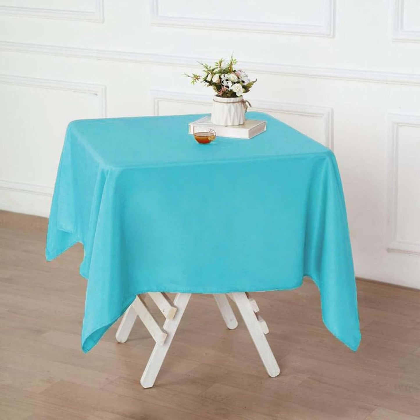 Efavormart 54x54 Turquoise Wholesale Linens Seamless Polyester Square Linen Tablecloth for Wedding Banquet Party Restaurant