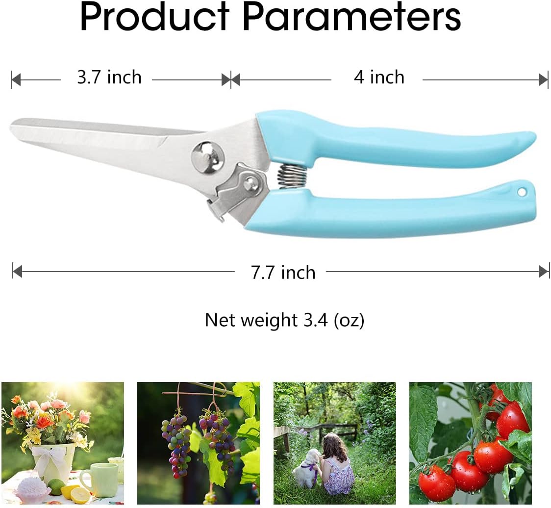 Leize Pruning Shears, Gardening Hand Pruner, Floral Shears, Strong Pruner for Flowers, Branches and Leaves (LightBlueB)