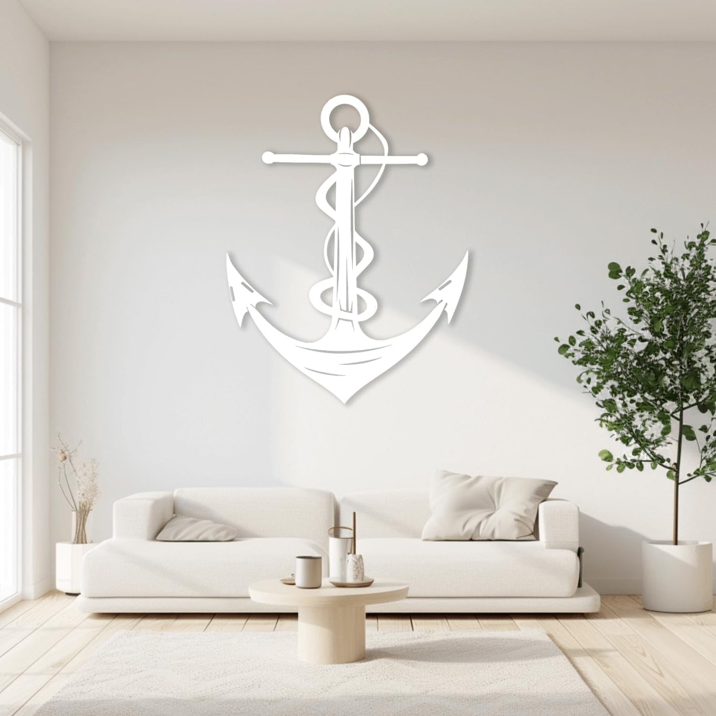 XXQ Anchor Metal Wall Decor, Anchor Metal Wall Art for Bedroom Living Room Dorm Antique Anchor Wall Decor Antique Metal Anchor Farmhouse Decor (Whhite, 28" x 41" / 70 x 105cm)