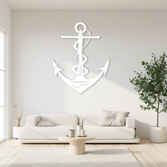 XXQ Anchor Metal Wall Decor, Anchor Metal Wall Art for Bedroom Living Room Dorm Antique Anchor Wall Decor Antique Metal Anchor Farmhouse Decor (Whhite, 28" x 41" / 70 x 105cm)