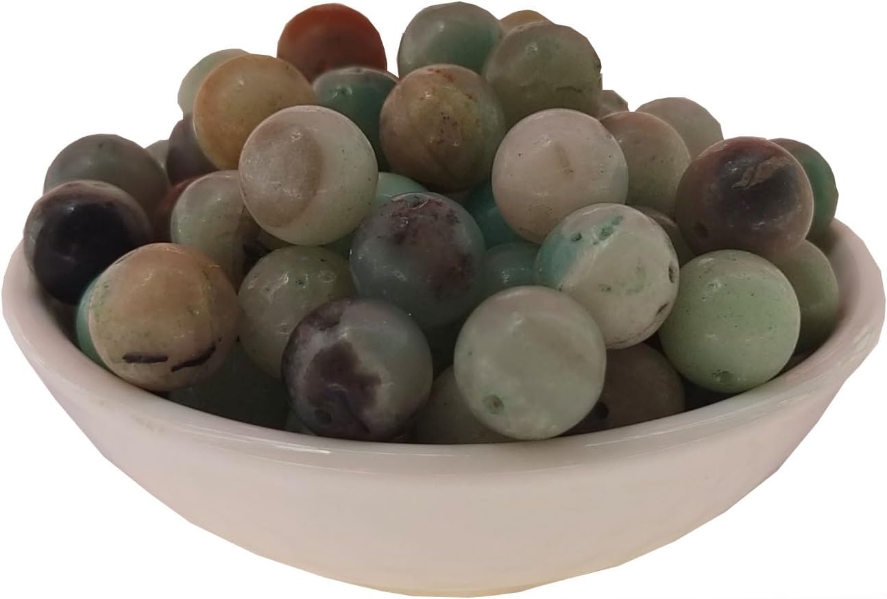 Stone Beads 10mm 60pcs Amazonite Beads Round Loose Gemstones Beads for Bracelet Necklace Jewelry Making (10mm, 61010 Amazonite)