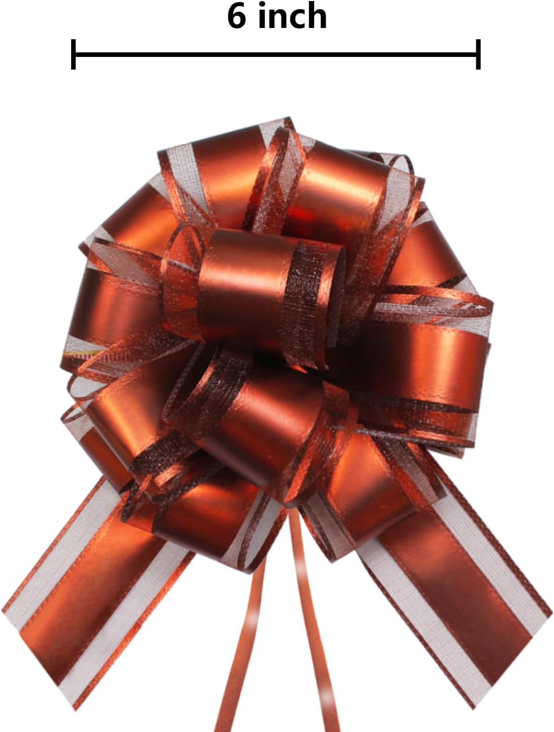 7 Pieces Large Pull Bows, 6 inche, Big Bow for Gift Wrapping, Christmas Party Birthday Gift, Wedding Baskets,Valentine's Day Gift Decorations, Flower Decoration (Coffee)