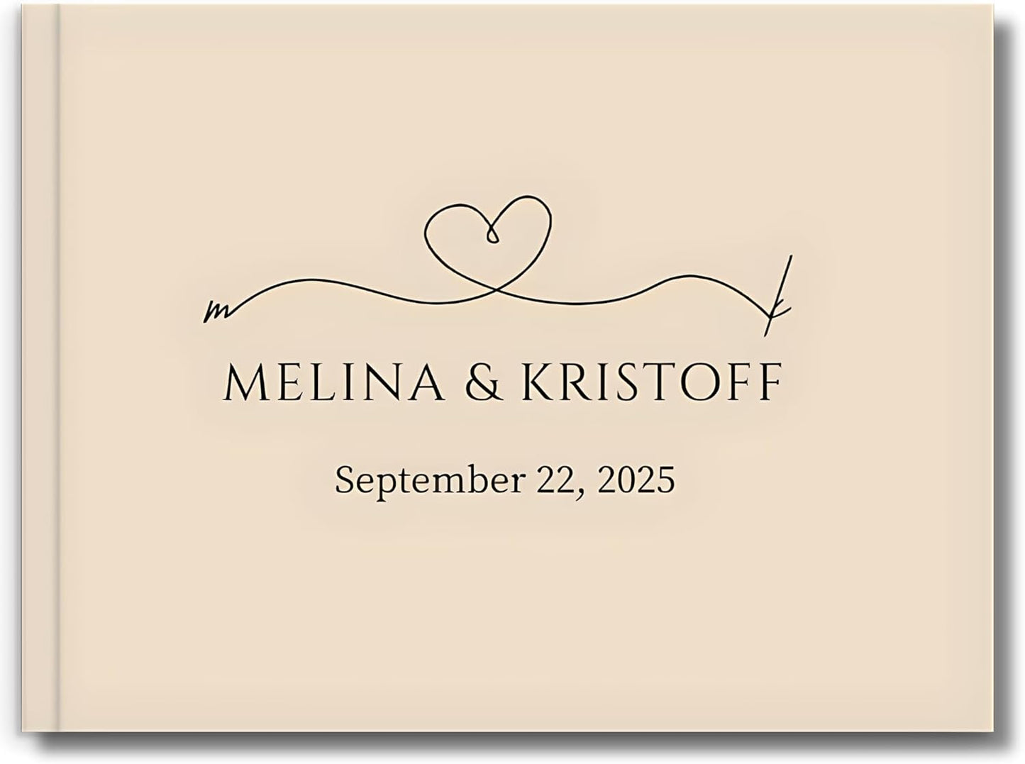 Wedding Guest Book – Personalized Polaroid Guest Book for Wedding Reception, Custom Sign In Photo Book with Blank Pages, Elegant Keepsake for Guests (Beige Minimal)