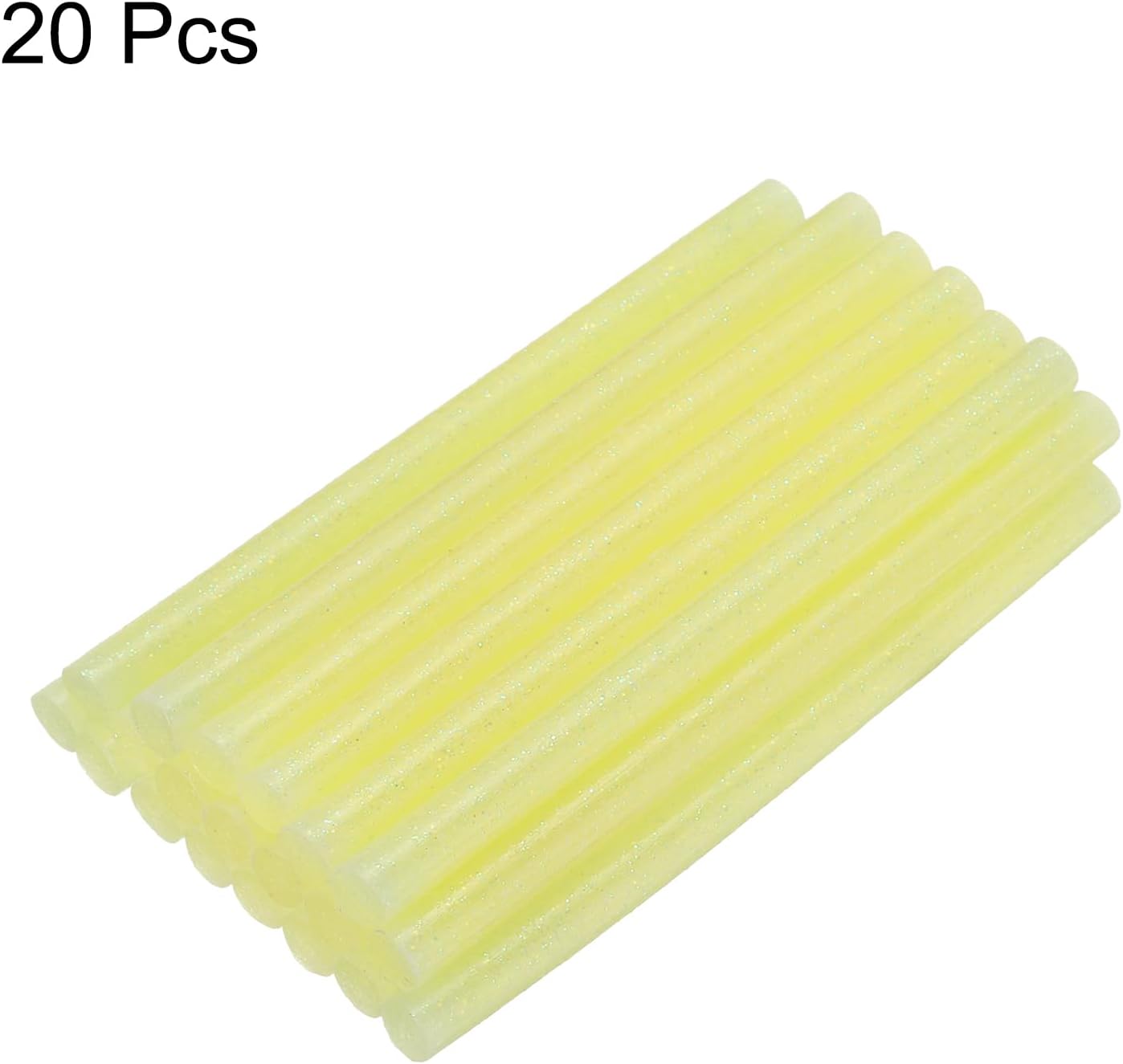 uxcell 20pcs Hot Glue Sticks for Glue Gun 7mm/0.28-inch x 4-inch Mini Hot Melt Adhesive Glue Stick Glitter Yellow