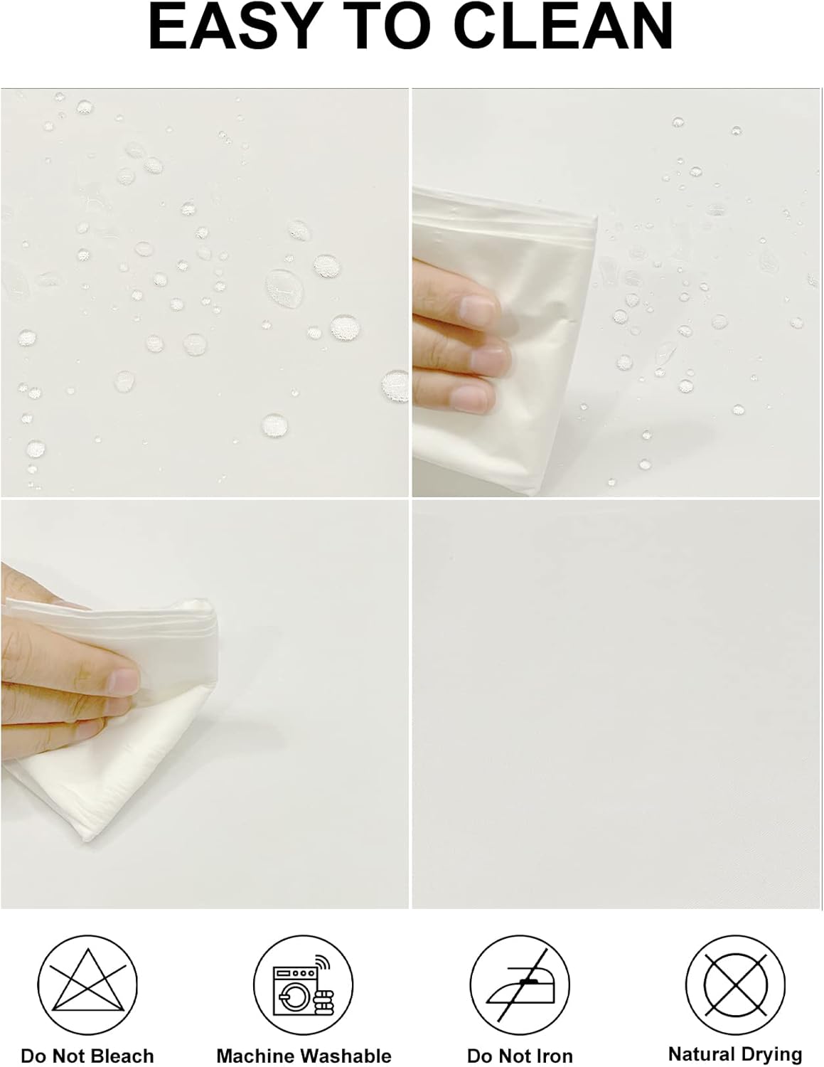 Fokitut 2 Pack Waterproof Round Tablecloth, 120 Inch, Stain Resistant and Wrinkle Polyester Table Cloth, Fabric Table Cover for Kitchen Dining, Wedding, Party, Holiday Dinner-Ivory