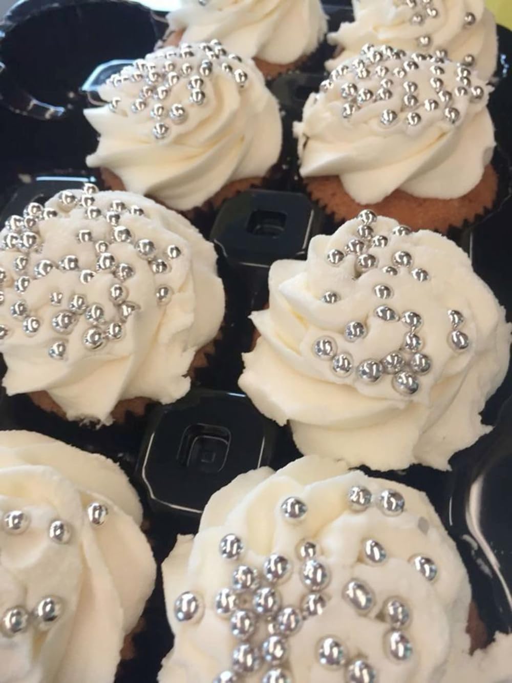 Silver Pearl Sugar Sprinkles 4.23 oz, 10mm Candy Pearls Ideal for Baking, Cake and Cupcake Toppers, Cookie Decoration, Ice Cream Topping, Wedding Shower Valentines Halloween Christmas