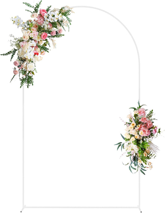 Wokceer Wedding Arch Backdrop Stand 8 FT Metal Arch Backdrop Stand for Wedding Ceremony Birthday Party Bridal Shower Floral Balloon Arch Decoration
