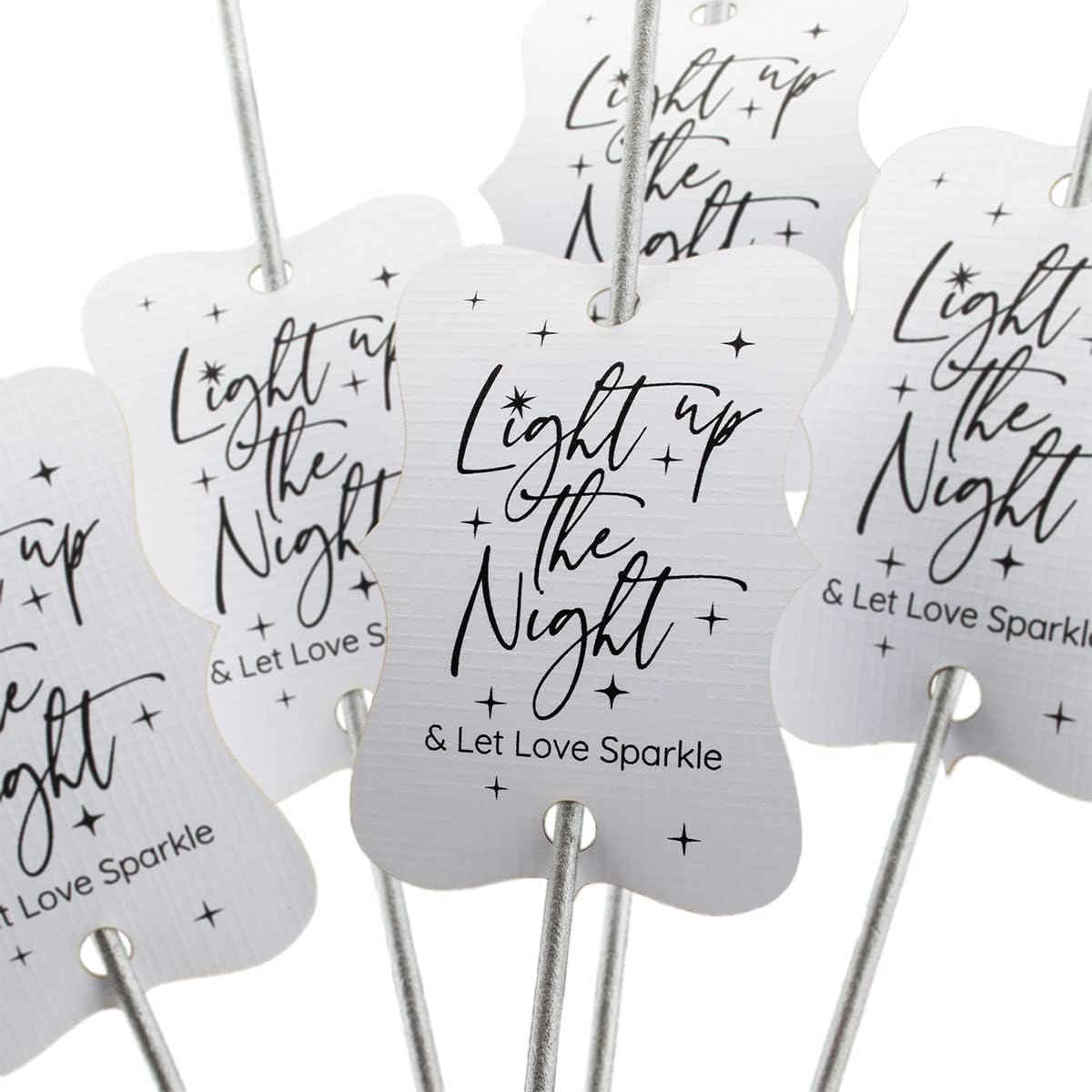Summer-Ray 50pcs Light up The Night & Let Love Sparkle Wedding Sparkler Tags (White)