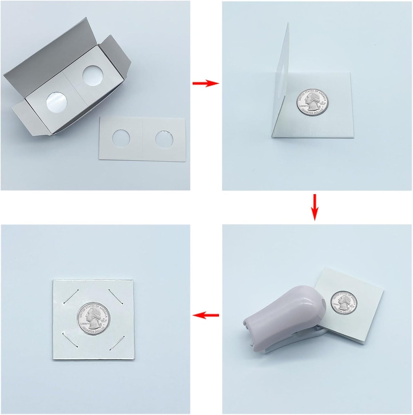 200 PCS Premium Cardboard Coin Flips 2 x 2 inch Coin Collection Supplies for Dime, Mylar Coin Flips Coin Holders for Collectors (Dime Coin Flips)