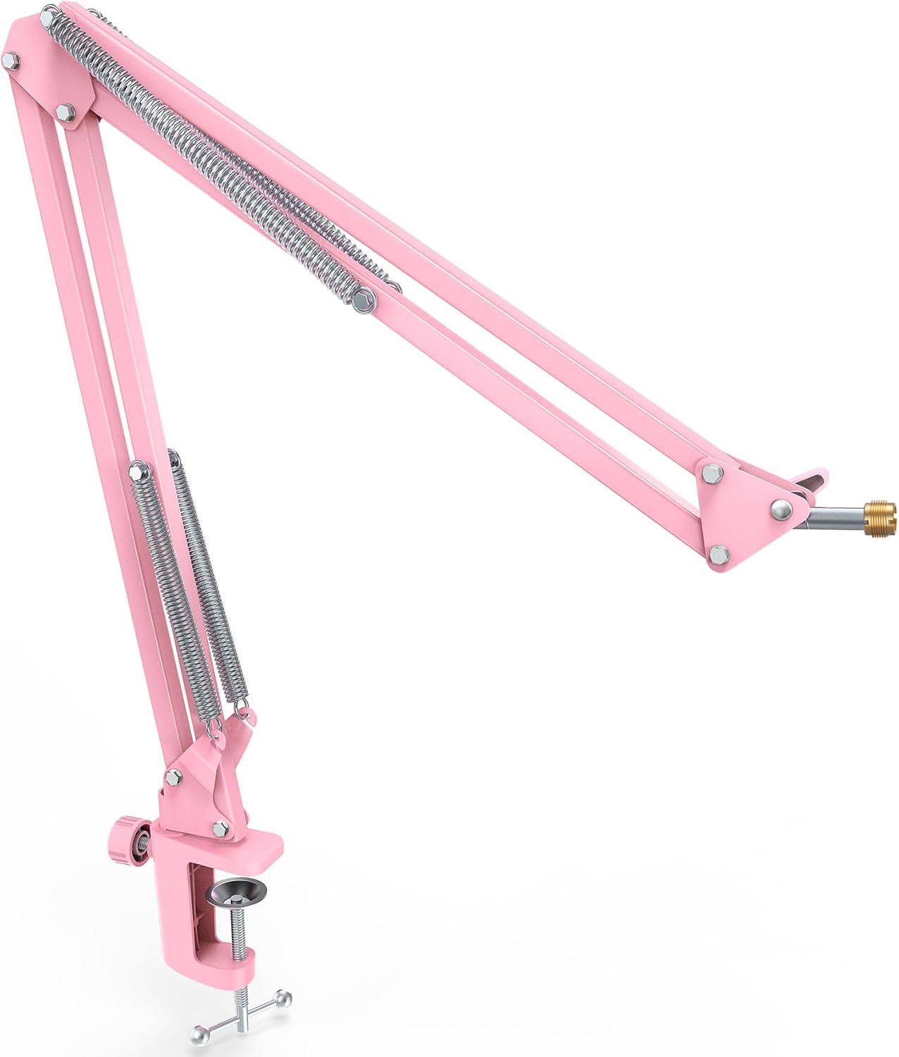 FIFINE Boom Arm Mic Stand, Microphone Arm with Desk Mount for Podcast Streaming Gaming Home Studio, Metal Suspension Scissor Boom Mic Stand-CS1 Pink
