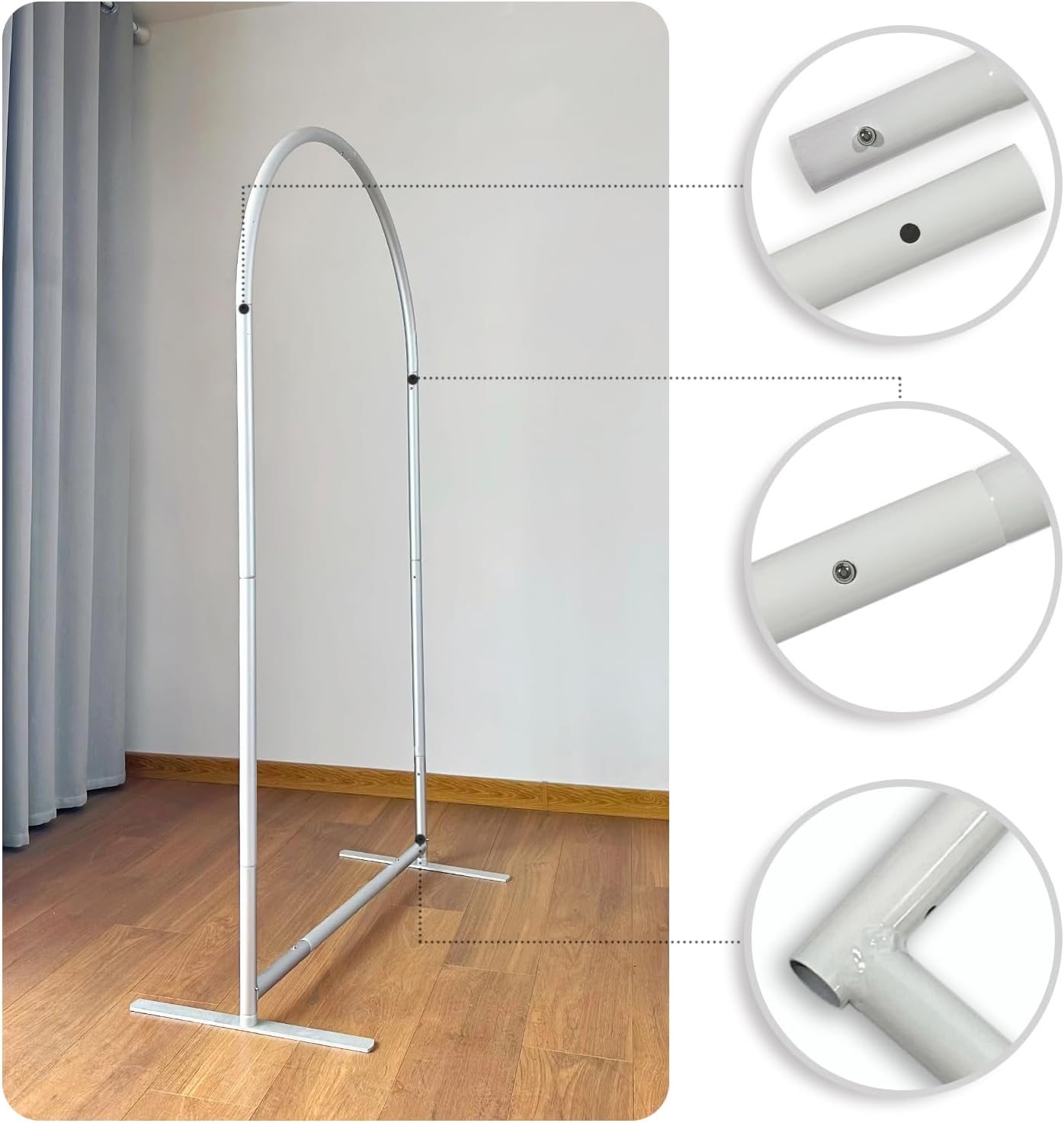 FiVan 2.7ft by 6ft Heavy Duty Trio Arch Backdrop Frame Stands for Party Covers