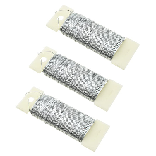 HAHIYO 22Gauge Silver Flexible Metal Floral Wire - 3 Rolls Total 115 Yards (345 Feet) for Crafts, Christmas Wreaths, Tree, Flower Arrangement, Bouquet Wrapping, Wedding DIY