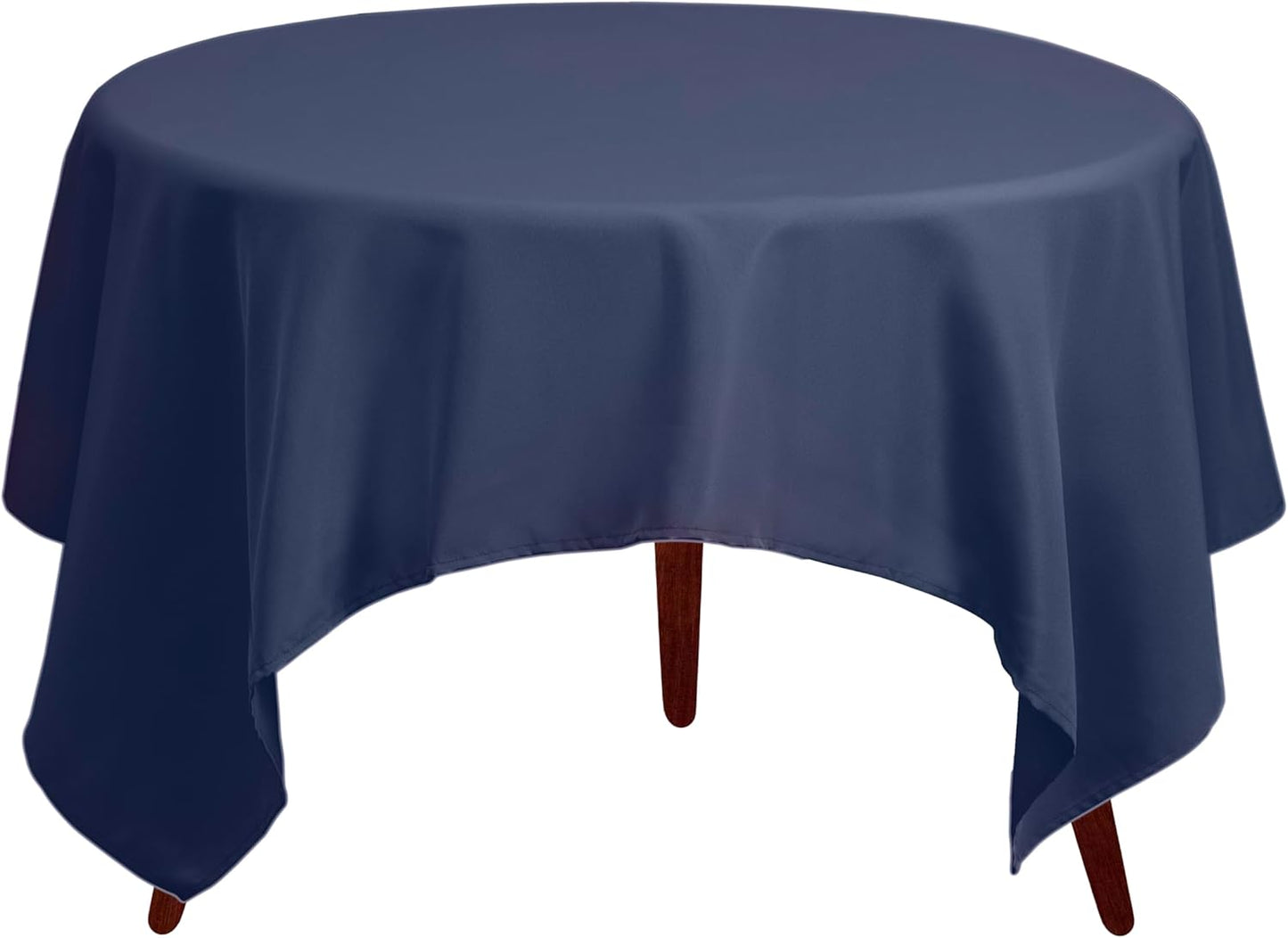 Gee Di Moda Square Tablecloth - 52 x 52 Inch Navy Blue Table Cloth for Small Square or Round Tables - Heavy Duty Washable Fabric - for Buffet Table, Holiday Party, Dinner, Wedding & Baby Shower