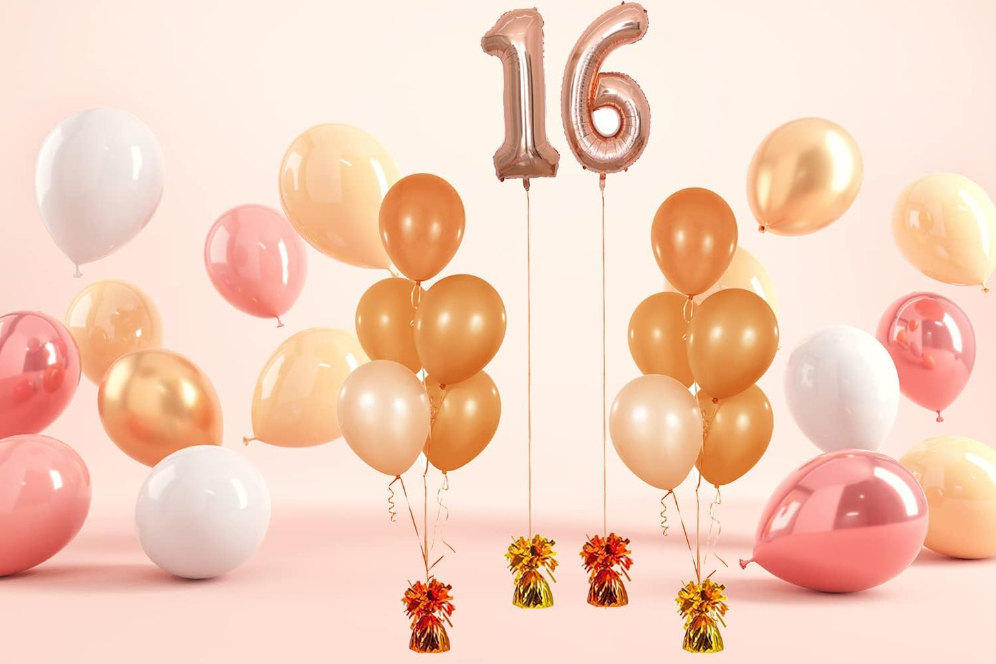 Metallic Balloon Weights, Birthday Party Favors, Novelty and Gag Gifts, 5.5" Inches, 12-Pack (Gold)