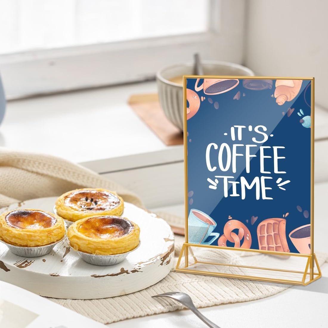 Acrylic Sign Holder 8.5X11 Double Sided Table Flyer Holder , Plastic Acrylic Display Stand for Home Office Shop Restaurant (12pcs)