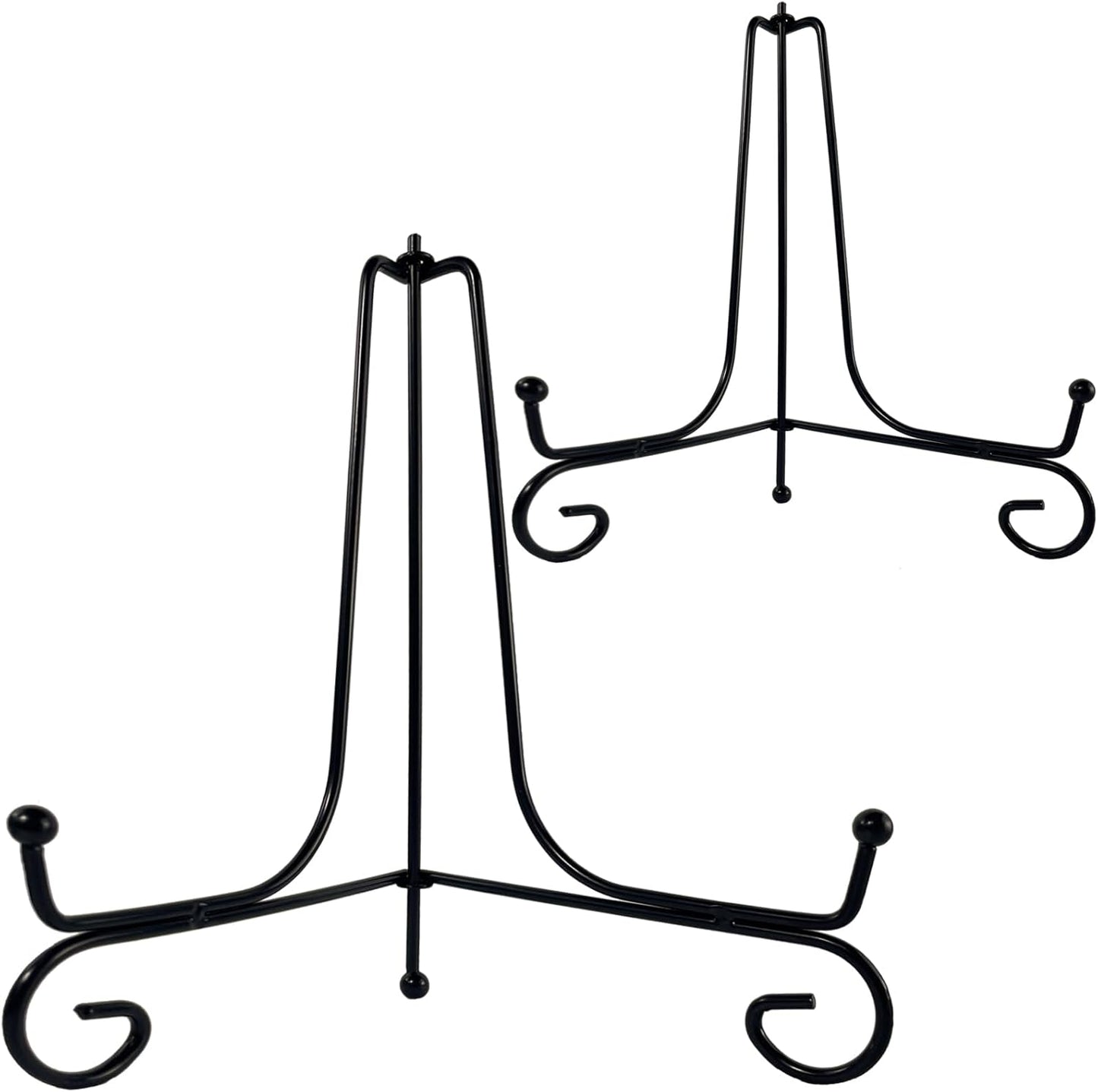 2PCS Premium Black Iron Plate Stands for Display 8 Inch, Decorative Solid Metal Plate Holders for Displaying, Mini Easel, Frame, Book, Card, Plaque, Bowl, Picture Stands for Display