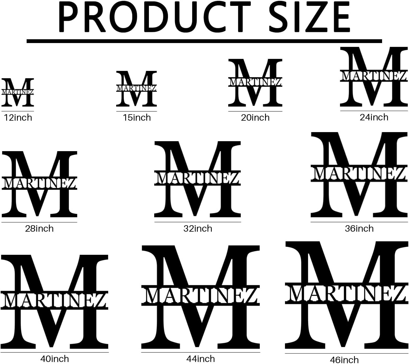 Personalized Metal Name Signs, Last Name Signs for Home, Custom Split Letter Names Sign, Initial Letter Wall Decor, Large Wall Decor, Anniversaries Wedding Present