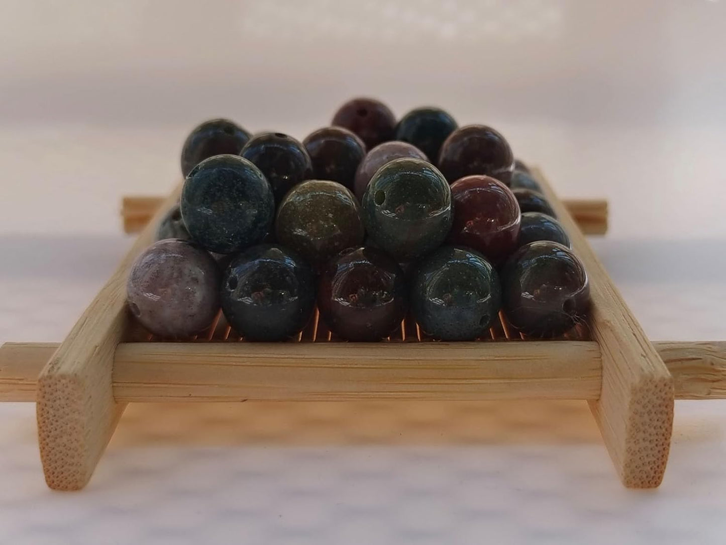 Stone Beads 6mm 140pcs Indian Agate Beads Round Loose Gemstones Beads for Bracelet Necklace Jewelry Making (6mm, 60607 Indian Agate)